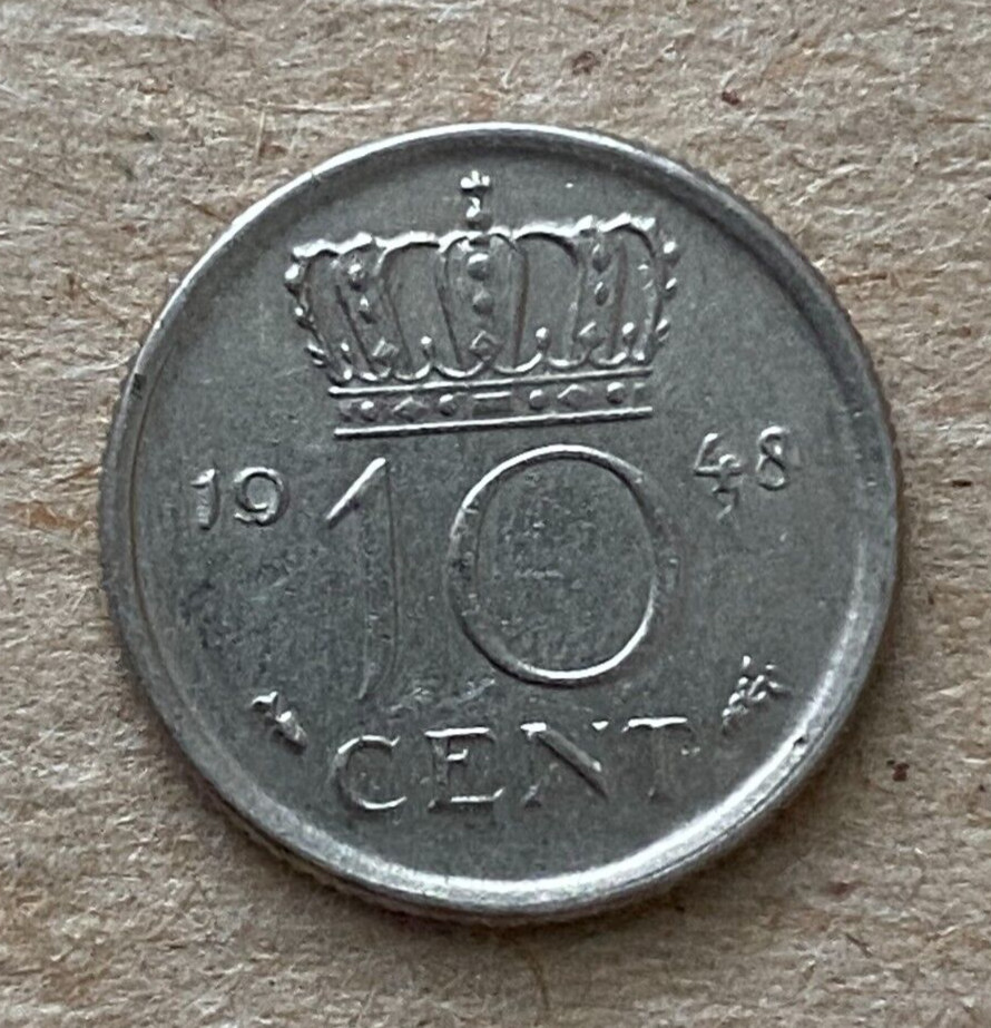 Netherlands, 10 Cents, 1948, KM#177