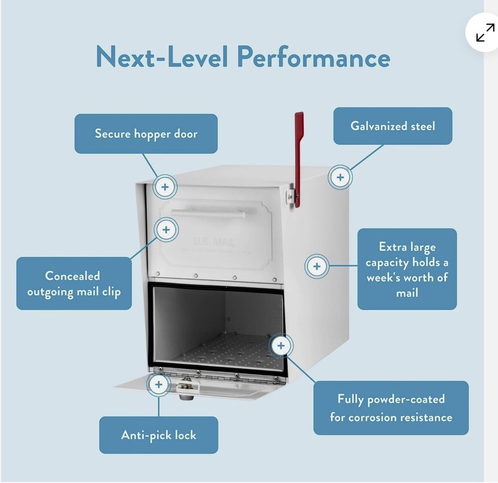 Architectural Mailboxes Oasis Classic Large High Security Parcel Mailbox, White