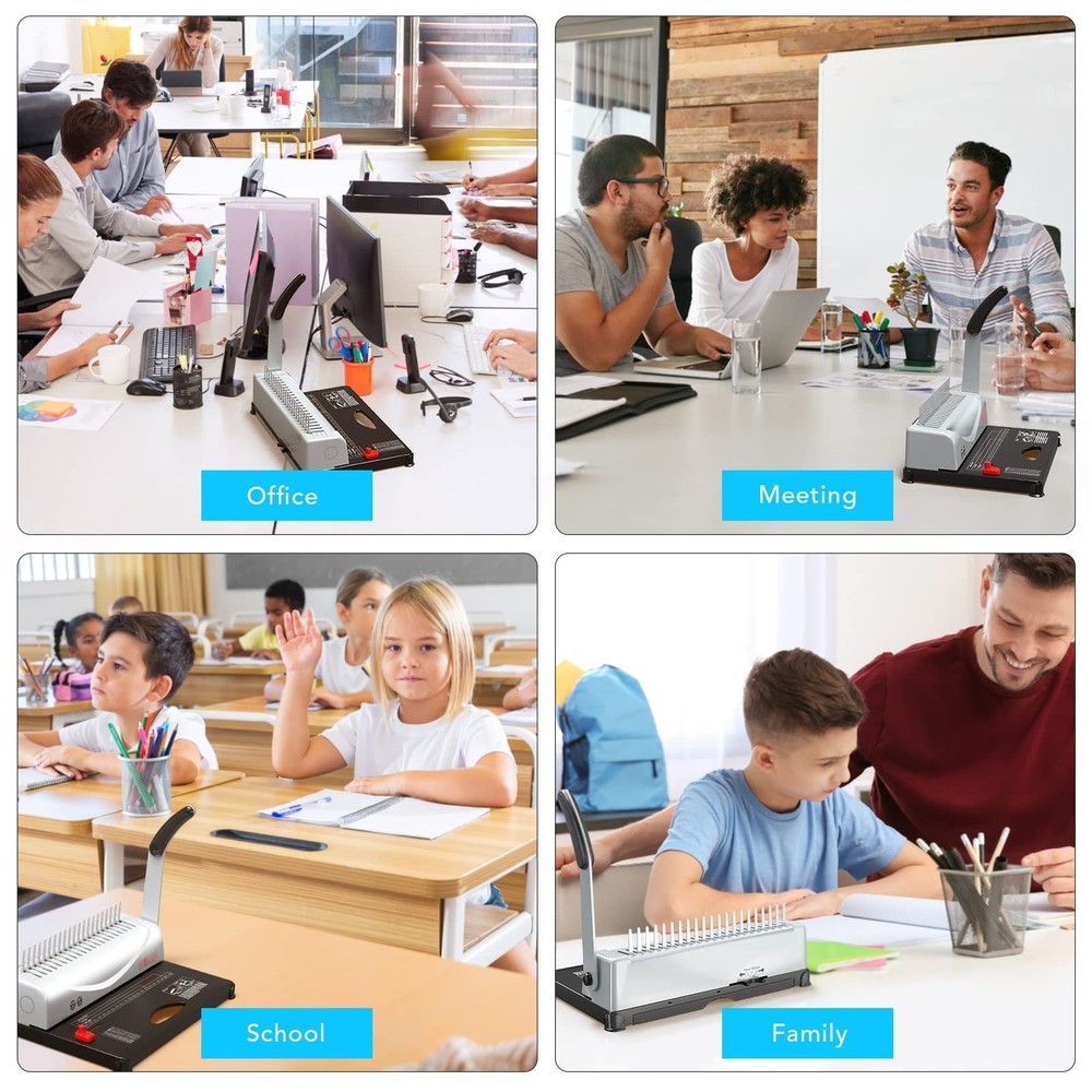 MAKEASY Binding Machine, 21-Hole, 450 Sheets, Comb Binding Machines with 1 Bo...