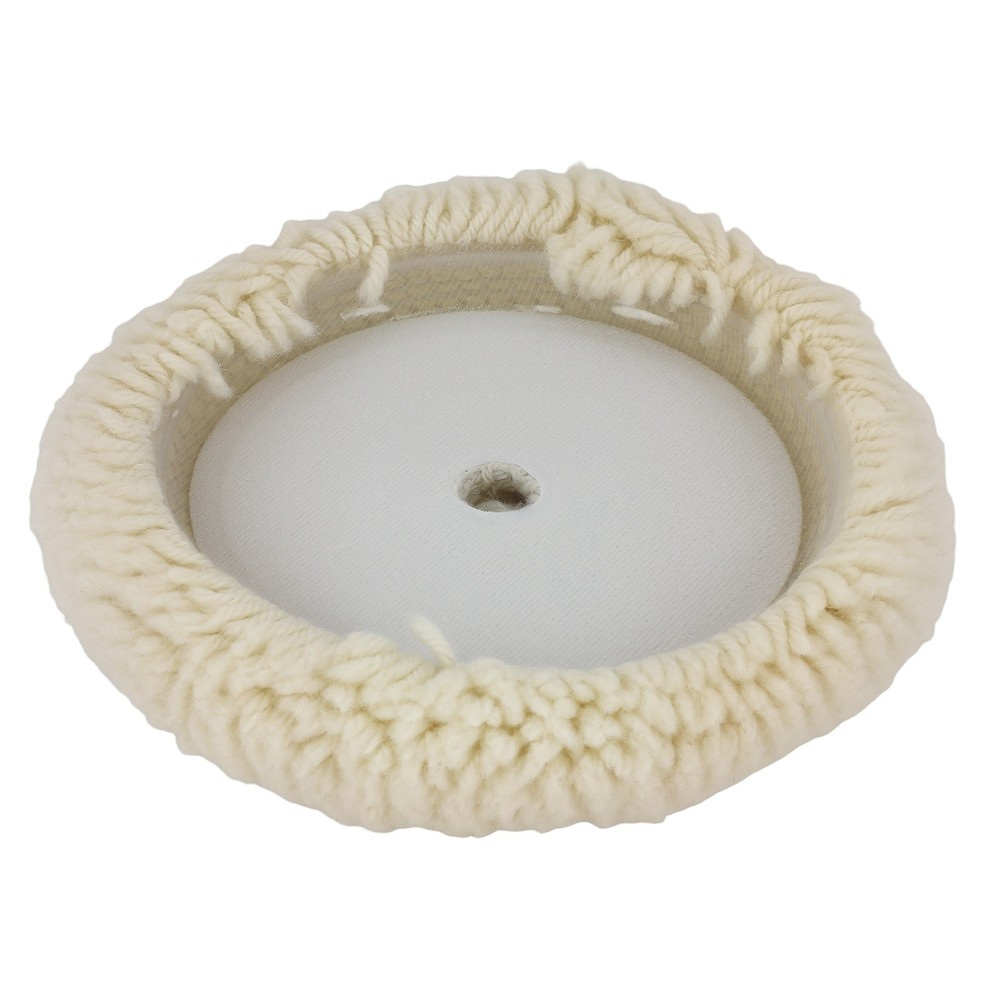 7 Inch Wool Polishing Sponge Pad Hook Loop for Buffer Compound Backing Plate