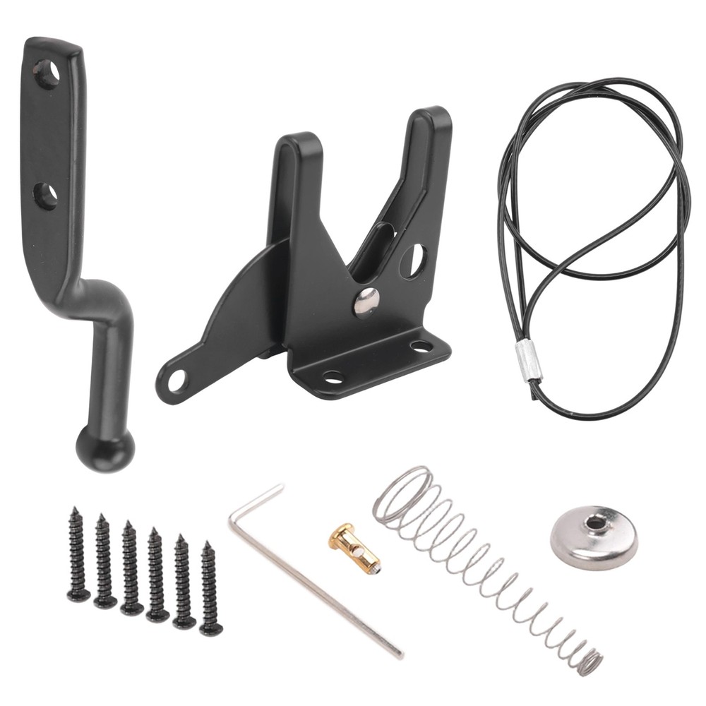 Self Locking Gate  for Wooden Fence Heavy Duty, Steel Spring Cable Pull3054