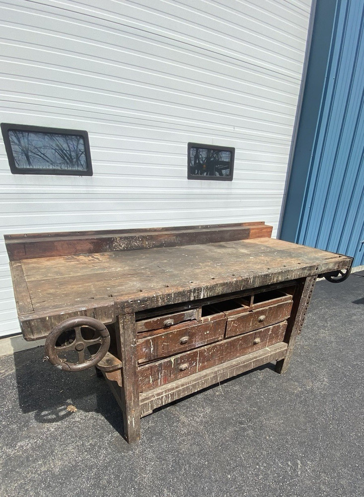 Piano Makers Workbench 2 Wheel Vises