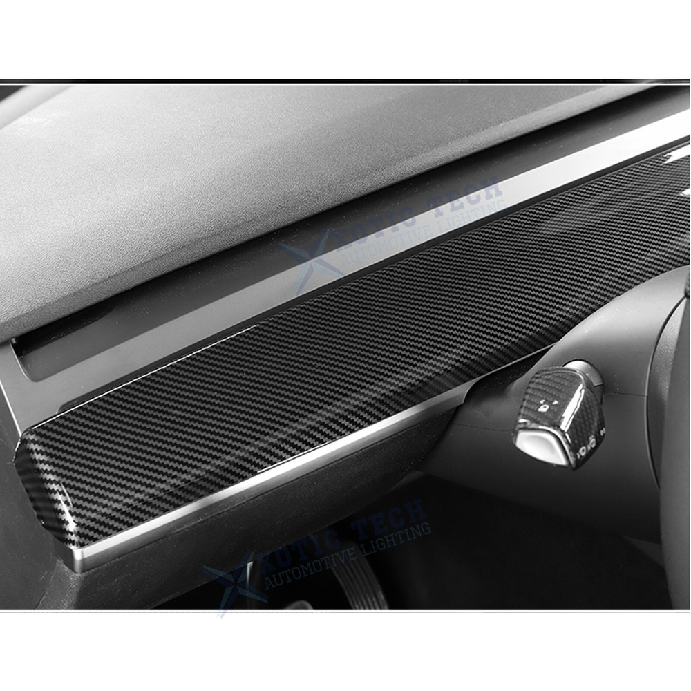 Dashboard Gloss Carbon Fiber Panel Cover 2017-2023 Tesla Model 3/Y EASY INSTALL