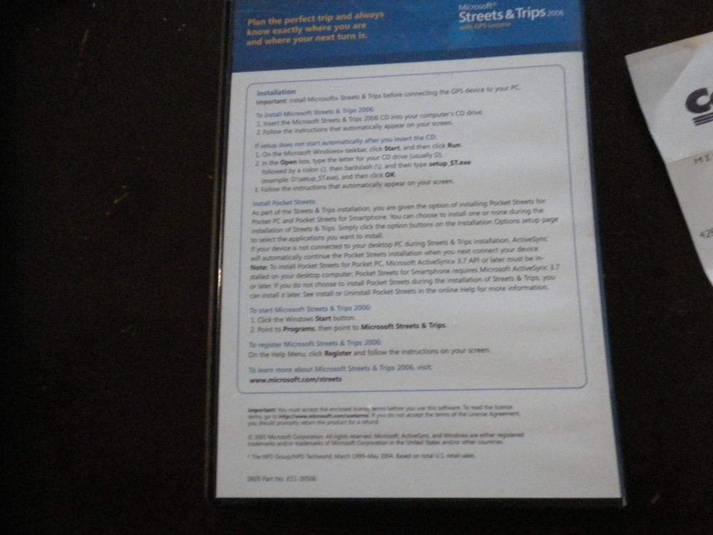 Microsoft Streets & Trips 2006 - 2 Disc Set - No Inserts