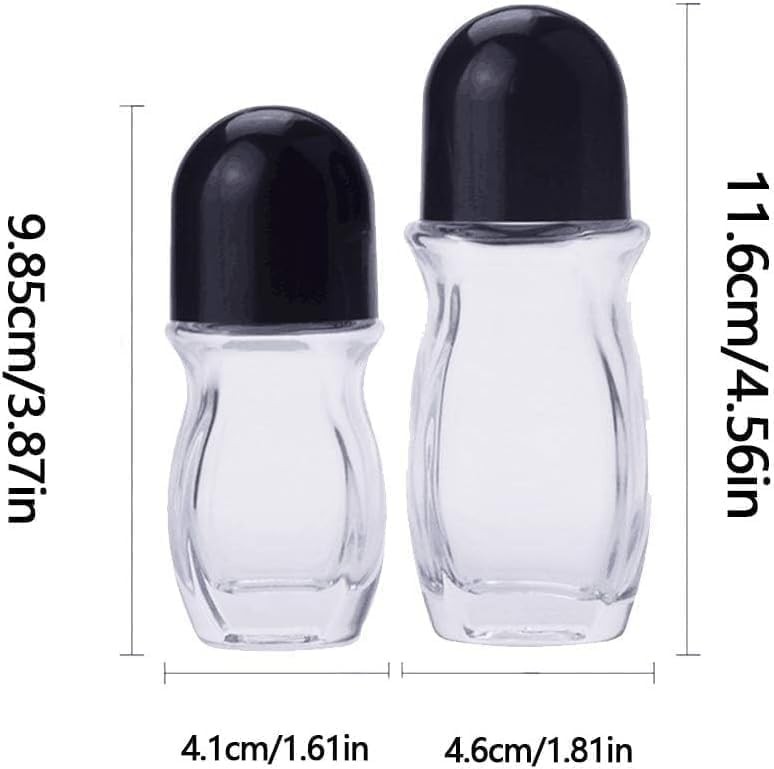 2Pcs 30ML Red Deodorant Roller Bottle Empty,Glass Roller Bottles Deodorant,Ro