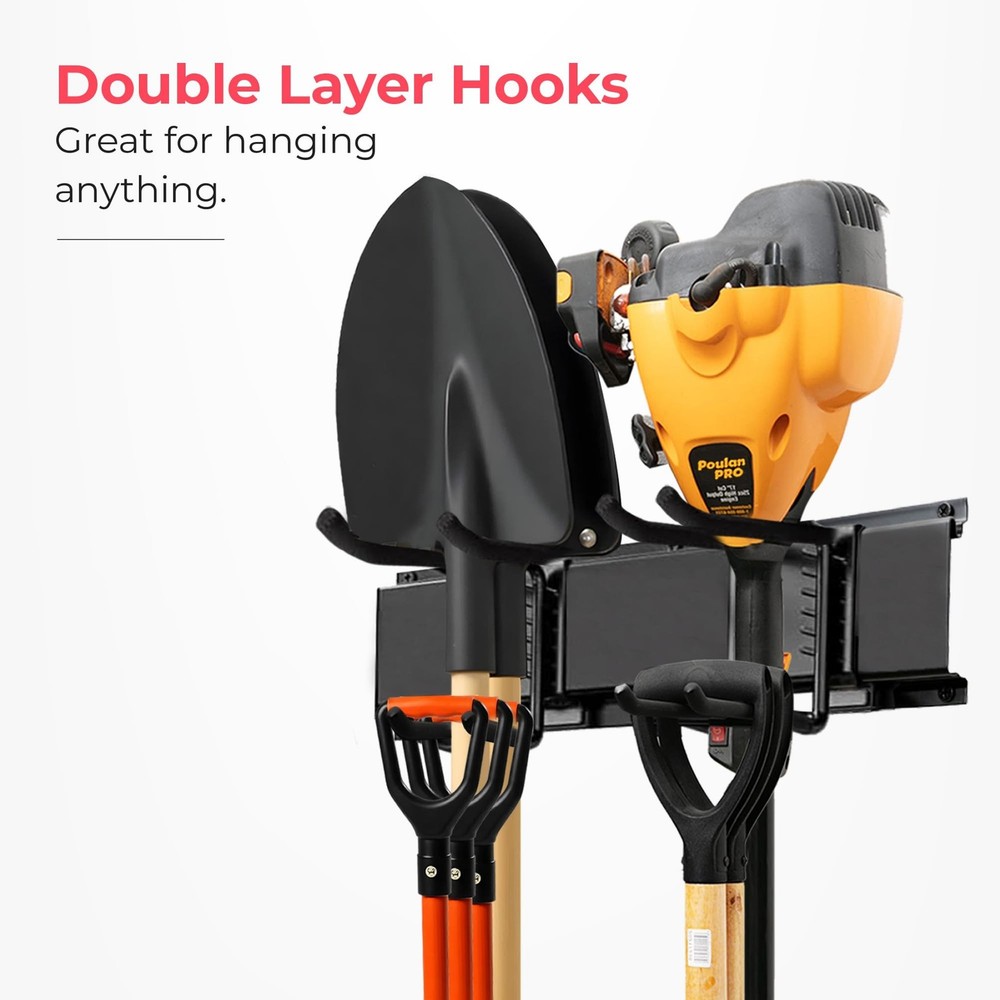 Garage Wall Organizer | 48" Heavy-Duty Tool Storage Rack | Adjustable Double-...