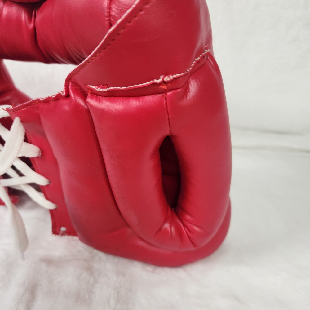 Boxing Training Face Protector Head Gear Padded Pad Red