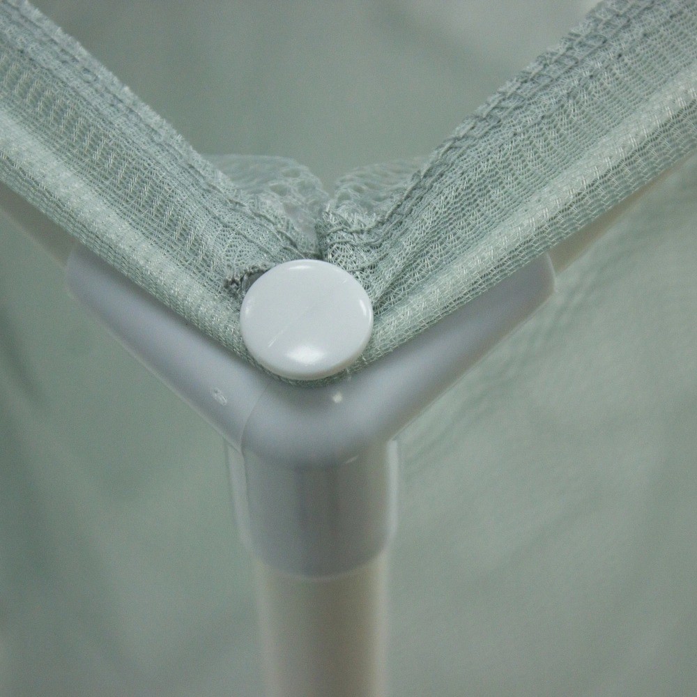 Soft Silver 3 Bag Mesh Rolling Laundry Sorter Cart with Easy Roll Casters