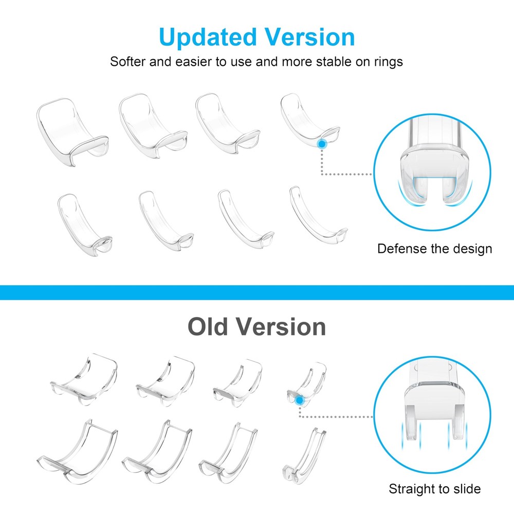 Invisible Ring Size 8 Easy-Clips & Resizing Gel (UV light Included)