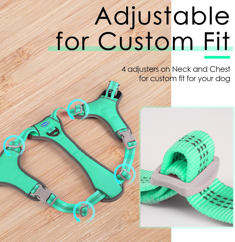 No-Pull Harness, Escape Proof Step-In Reflective Dog Vest Adjustable Breathable