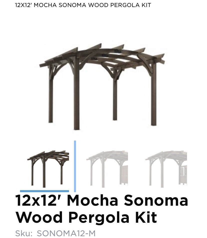 DIY 12’ FT x 12’ FT Pergola - Outside Use - Mocha