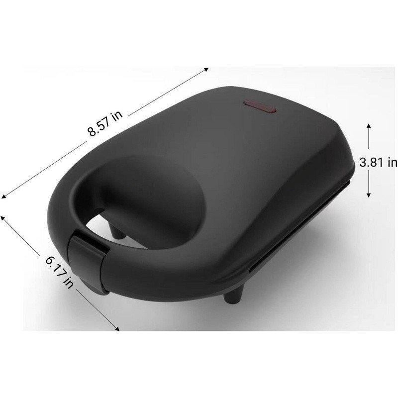 Single Waffle Maker Nonstick Ceramic Plate Cool Touch Handle Compact Design New