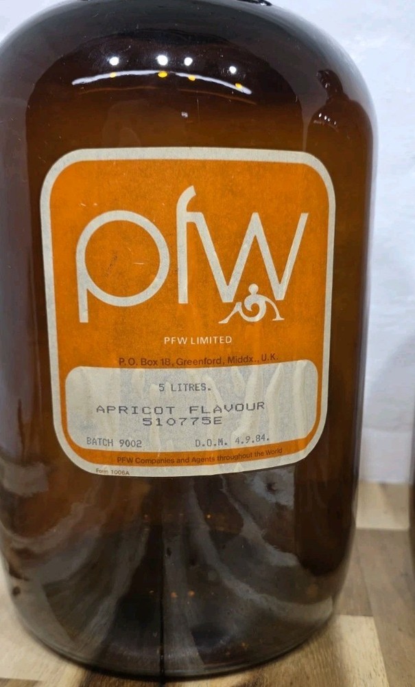 Large Brown Glass Bottles x2 1984