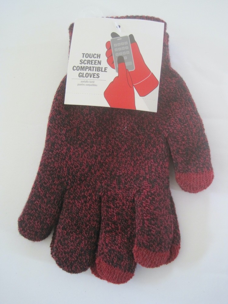Touch Screen Compatible Gloves Red New