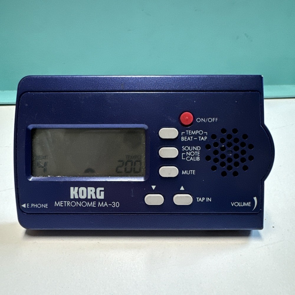 Korg MA-30 Pocket Digital Metronome - TESTED WORKING Blue Ultra Compact