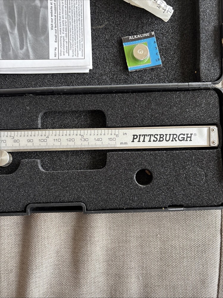 Nice Pittsburgh 6” Digital Caliber With Case/extra Battery 229