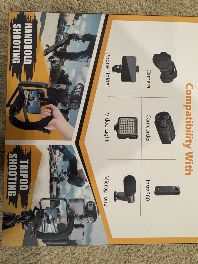Zeadio Camera Smartphone Stabilizer, Portable Handle Grip Handheld Video Rig