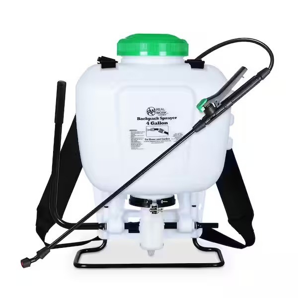 4-Gallon Backpack Sprayer Pump Pressure Adjustable Nozzle Padded Strap