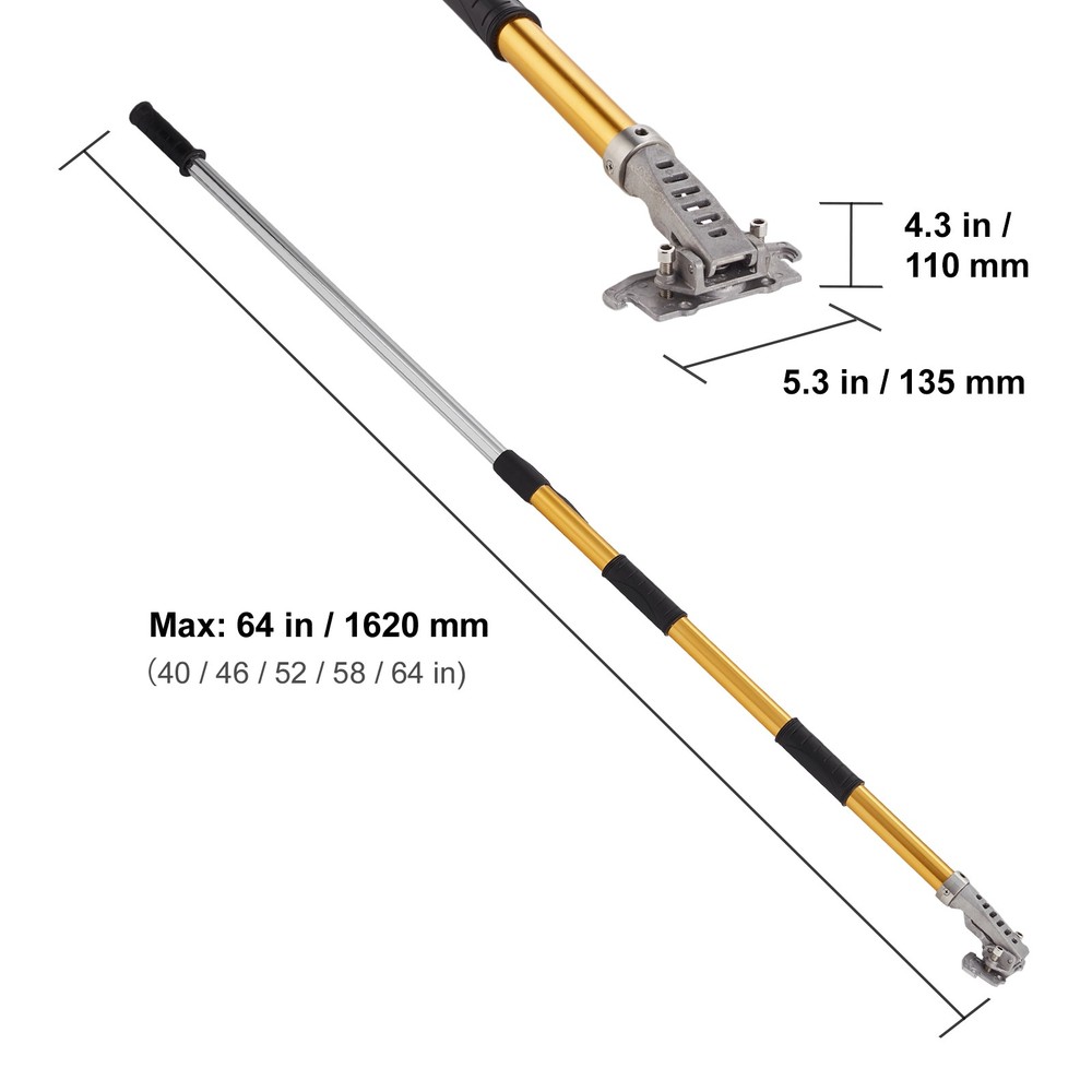 5-Section Drywall Flat Box Handle Anodized Aluminum Adjustable Non-Slip Grip