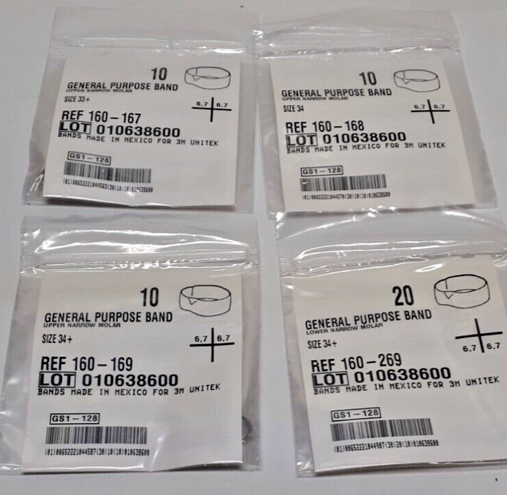 3M UNITEK GEN.PURPOSE MOLAR BANDS ASSORTED PACKS