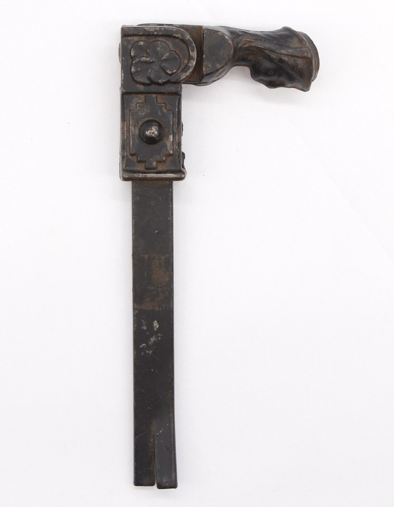 Antique Figural Cast Iron Window Shutter Pull Piece