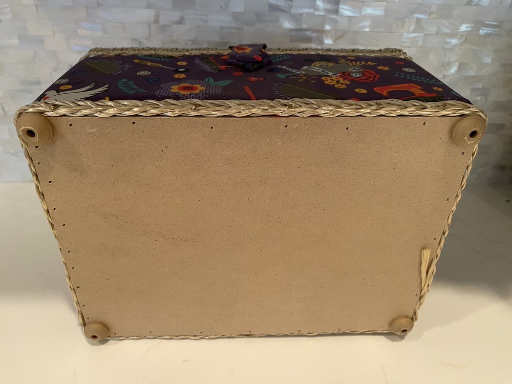 Wicker/Padded Sewing Box Purple/sewing accessory design