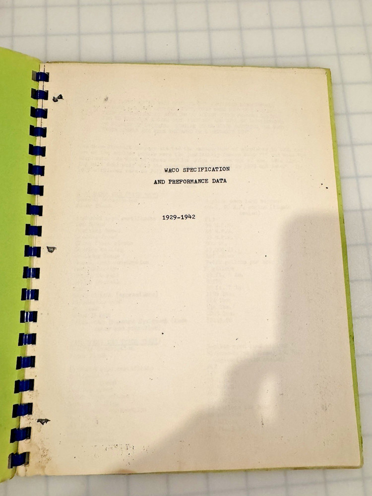 Specific Operating Instructions for Wasp Jr B5 Aircraft Engine, reproduction