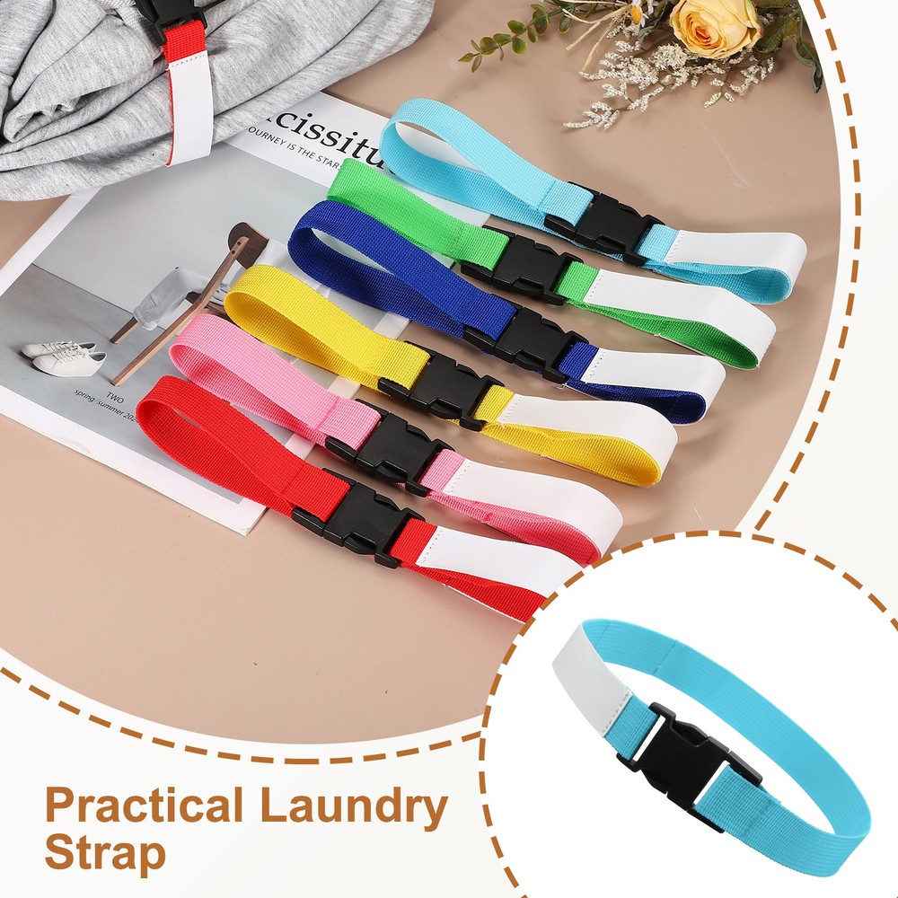 4 Pcs Multipurpose Laundry Strap with Buckle, Light Blue