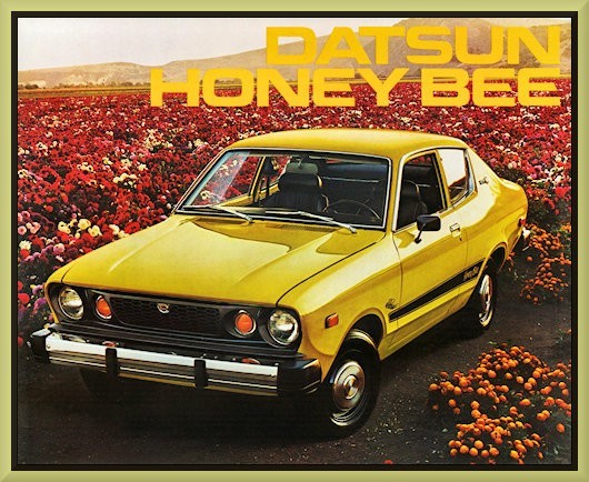 1976 Datsun Honey Bee Yellow, Toolbox - Refrigerator Magnet, 42 MIL