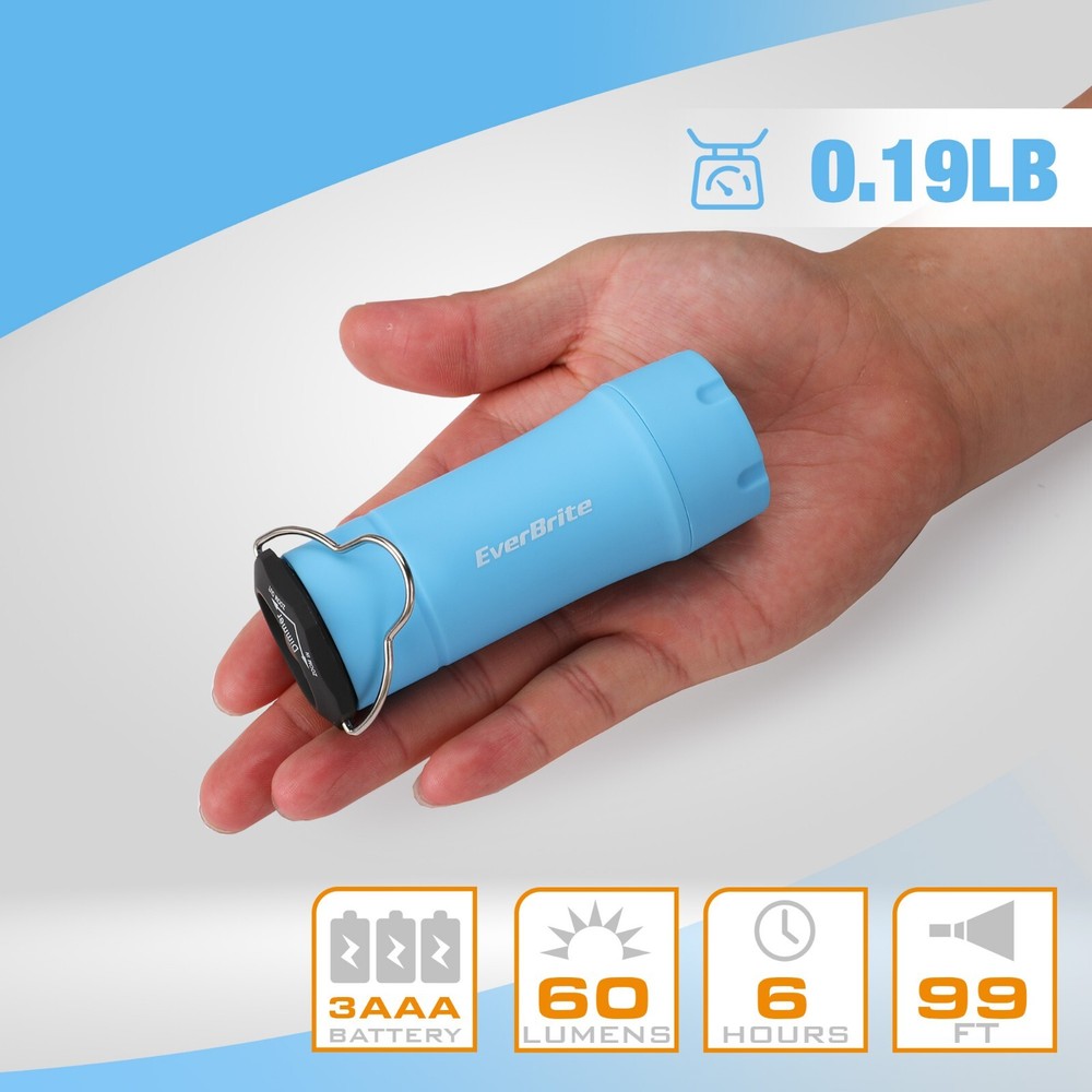 EverBrite 2-in-1 Portable LED Lantern Flashlight 3 Lighting Modes 2PC Mini Torch