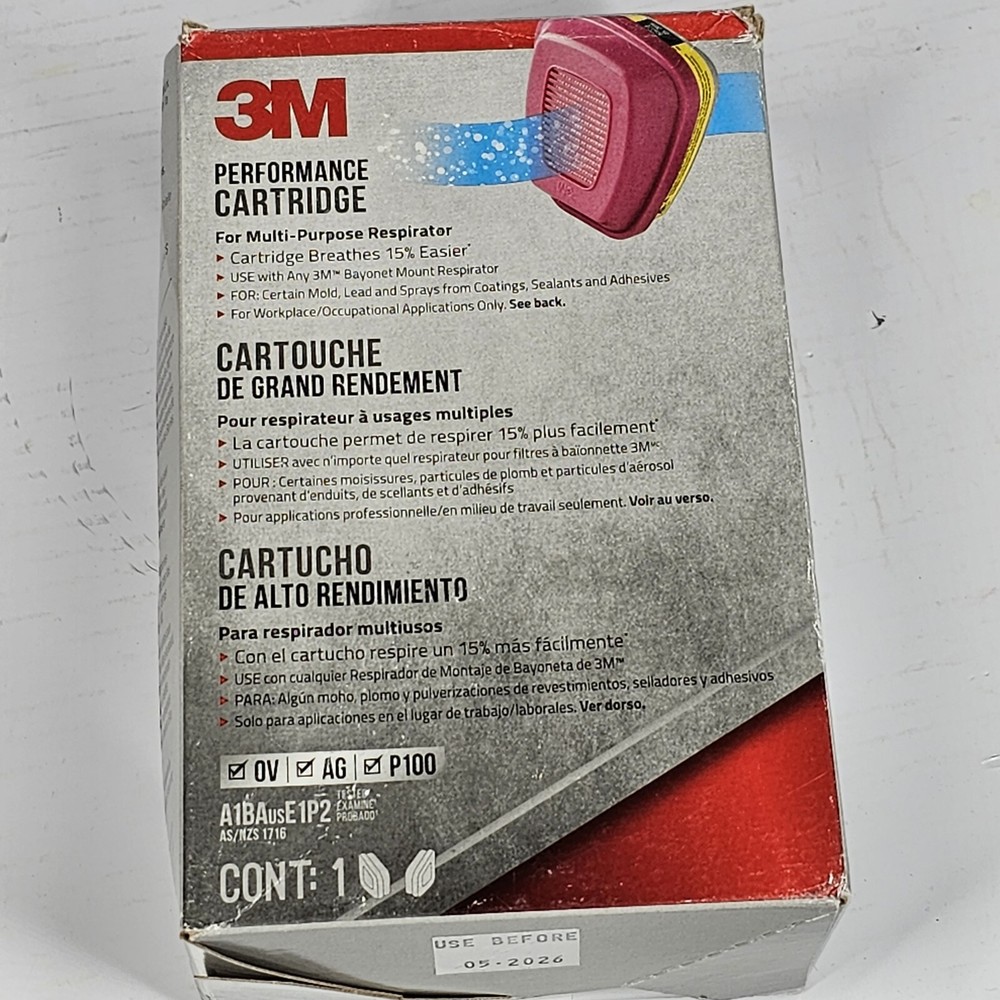 3M Performance Cartridge Filter A1BAusE1P2 60923H1 NEW