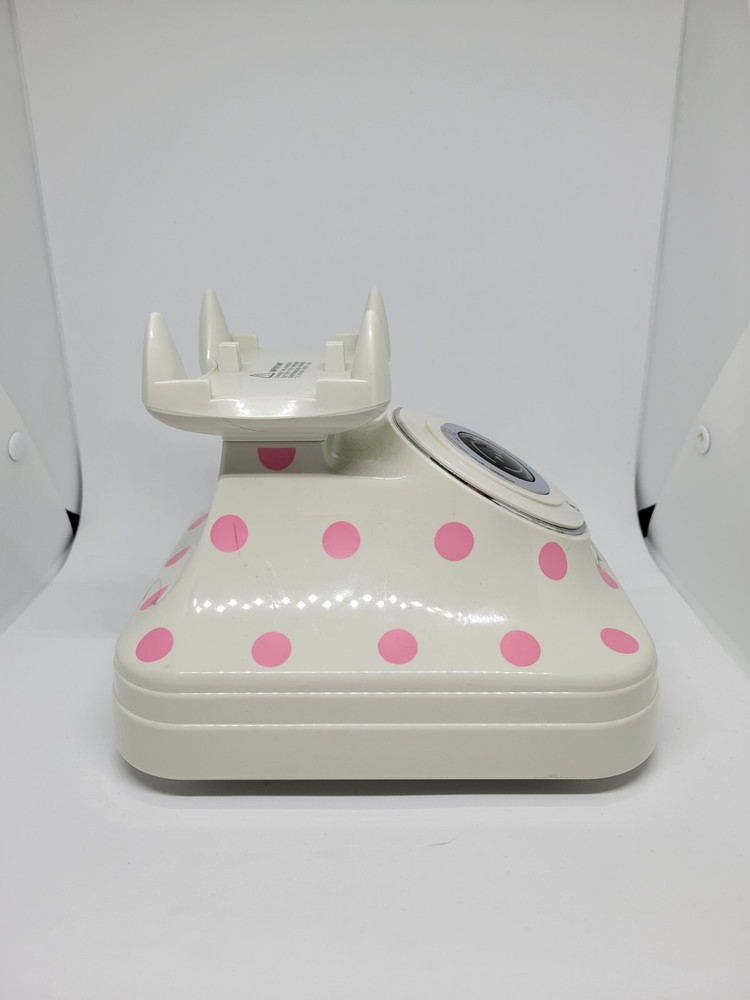 Pottery Barn Grand Cordless Phone Pink Polka-dot *Untested