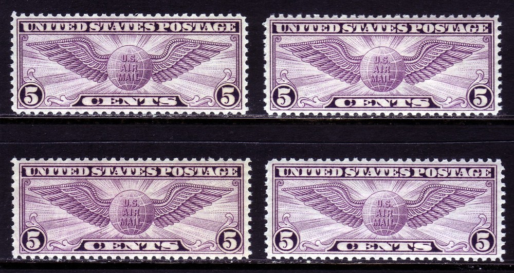 #C16 WINGED GLOBE AIRMAIL. EXTRA FINE 1. NEVER HINGED OG. SCV $200