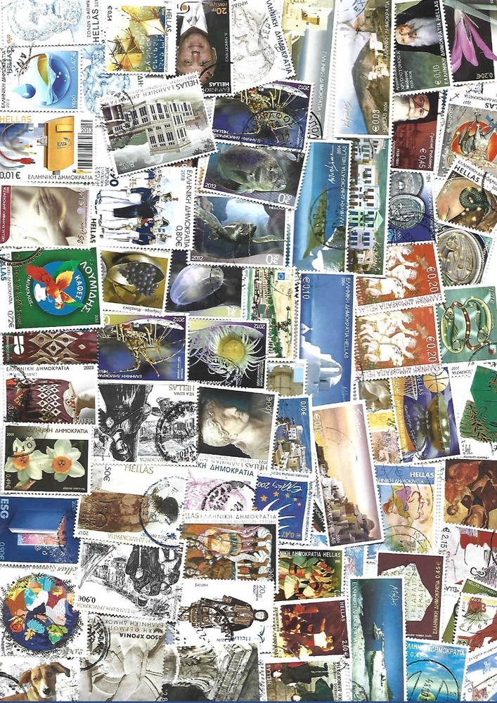 GREECE 150 DIFFERENT USED STAMPS only euro