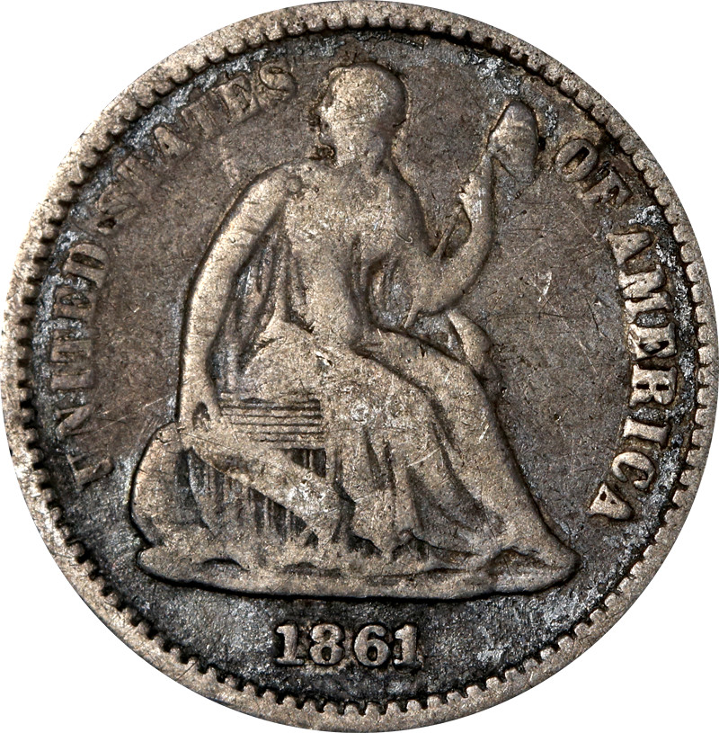 1861-P Seated Liberty Half Dime