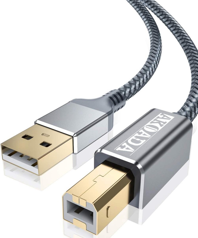 AkoaDa USB 2.0 Printer Cable 20FT, Type A Male to B 20 feet, Black