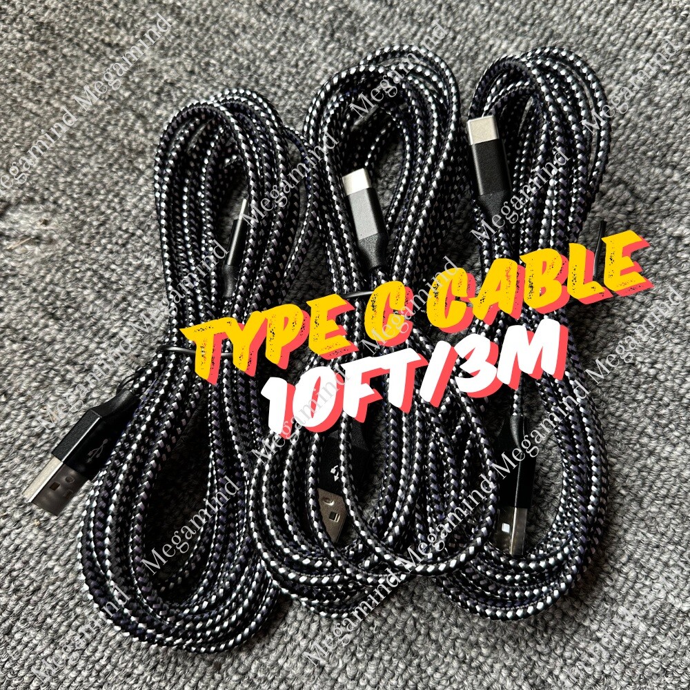 10ft Type C Fast Charger Cable Charging Cord For Samsung Android iPhone 15 16Pro