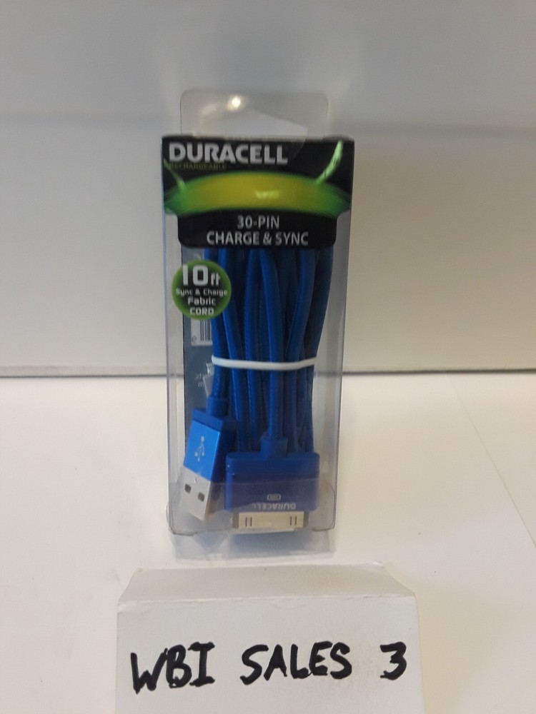 DURACELL MICRO USB CHARGE AND SYNC 10FT LE2183 Blue