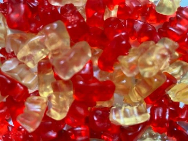 "PINEAPPLE & RASPBERRY" Flavored- Gummi/Gummy Bears Candy - 1/2 pound