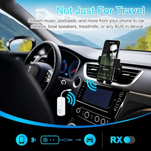 Premium Pro Bluetooth 5.4 Transmitter Receiver,Airplane Audio White