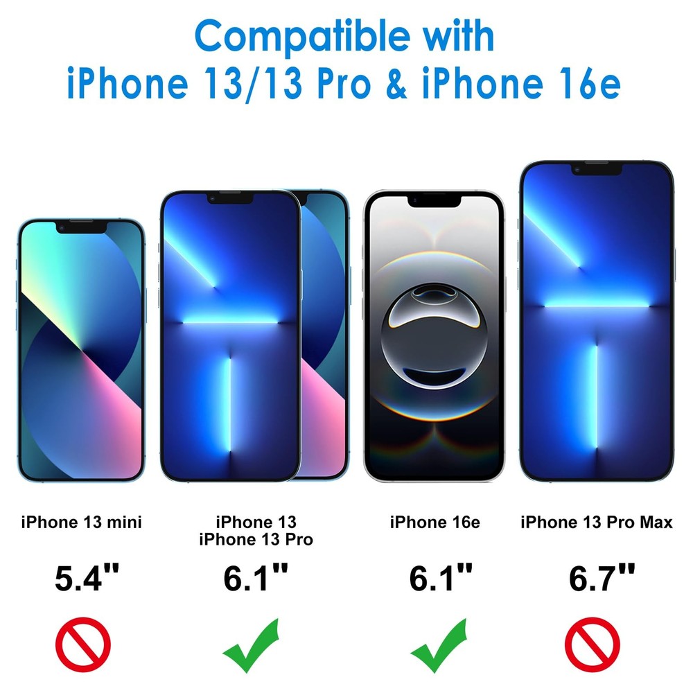 JETech Privacy Screen Protector for iPhone 16e 2025, 13/13 Pro, Black