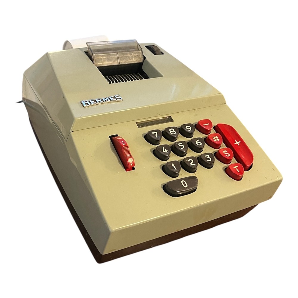 Hermes Precisa Model 209-10 Electric Calculator Adding Machine Tested, Works