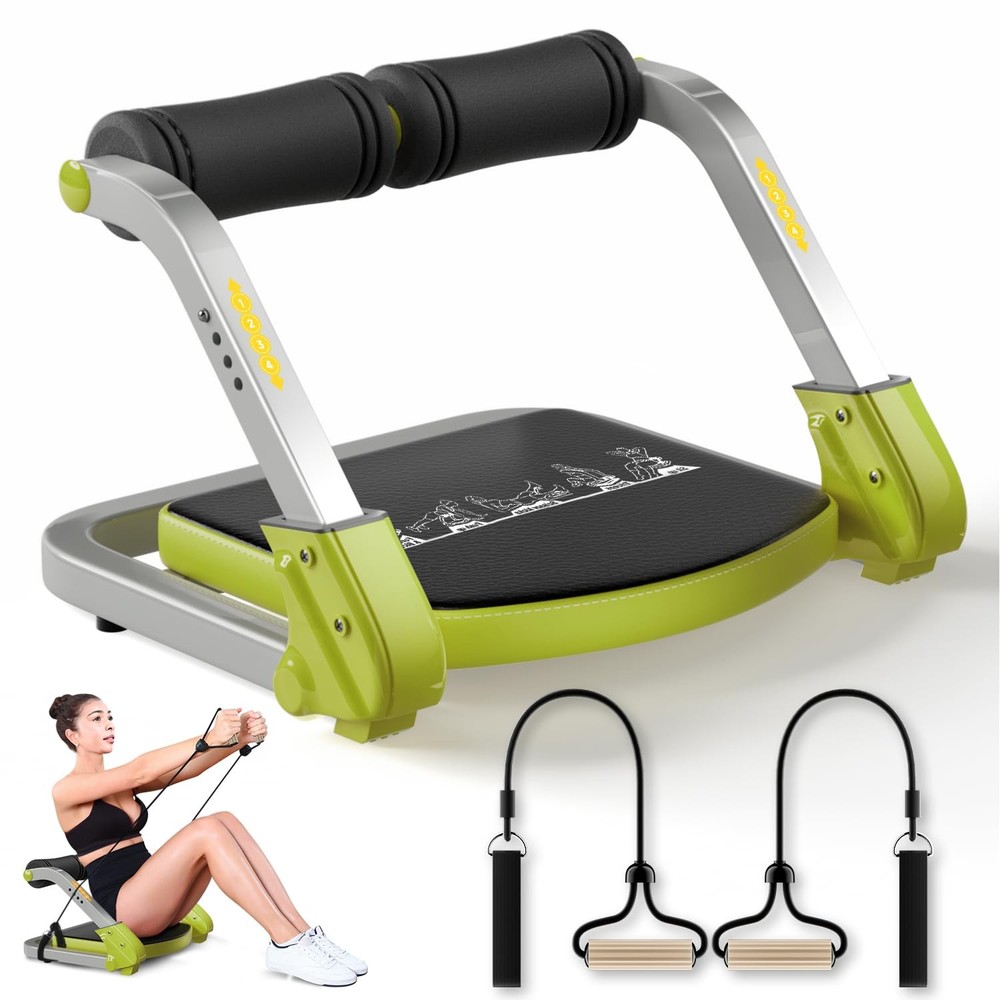 Ab Trainer Crunch Machine Workout Equipment 4 Adjustable Resistance Sit Up Home