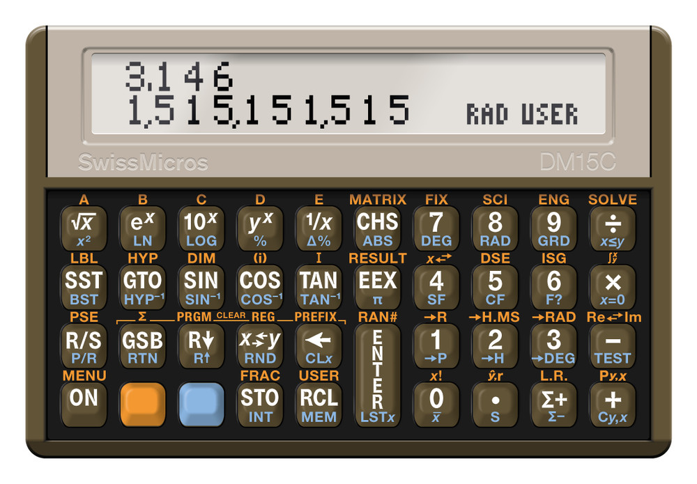 SwissMicros DM15C Programmable RPN Calculator - Credit Card Sized