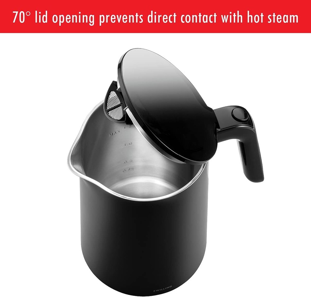 ZWILLING Enfinigy Pro Electric Kettle 1.5L Black Matte Cool Touch Fast Boil