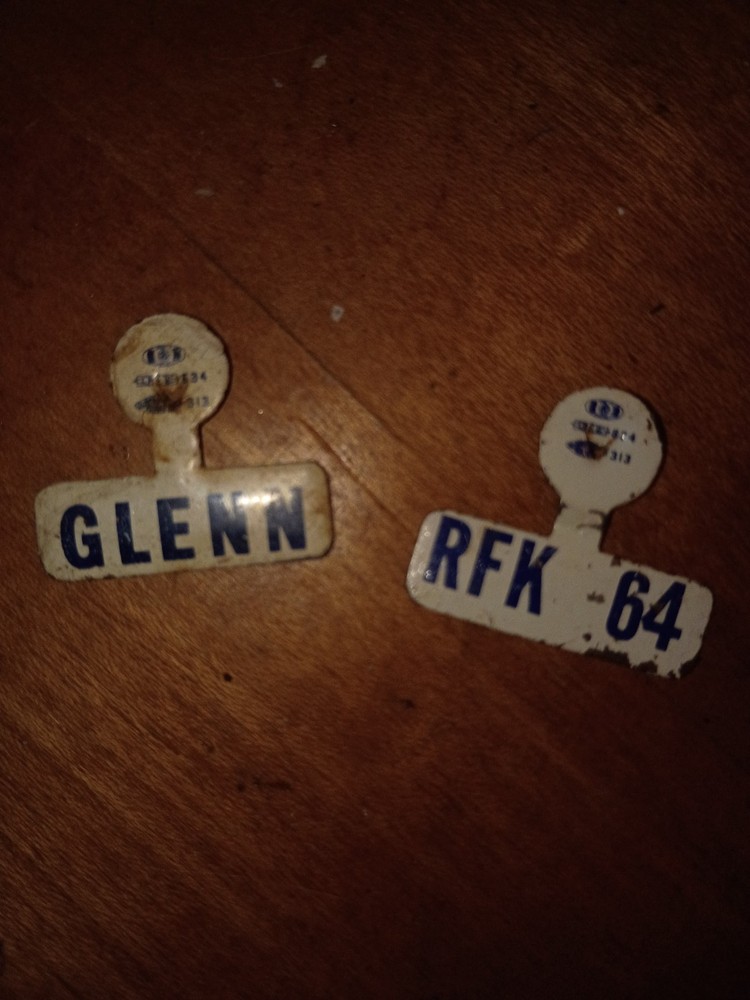 John Glenn rare withdrawn tab `64 & RFK '64 Senate Campaign Foldback Tabs
