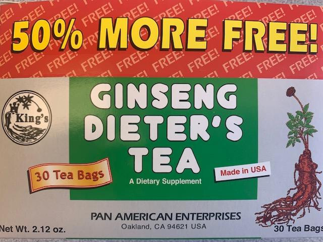 KINGS GINSENG DIETERS TEA - SUPER STRENGTH - 8 tea boxes
