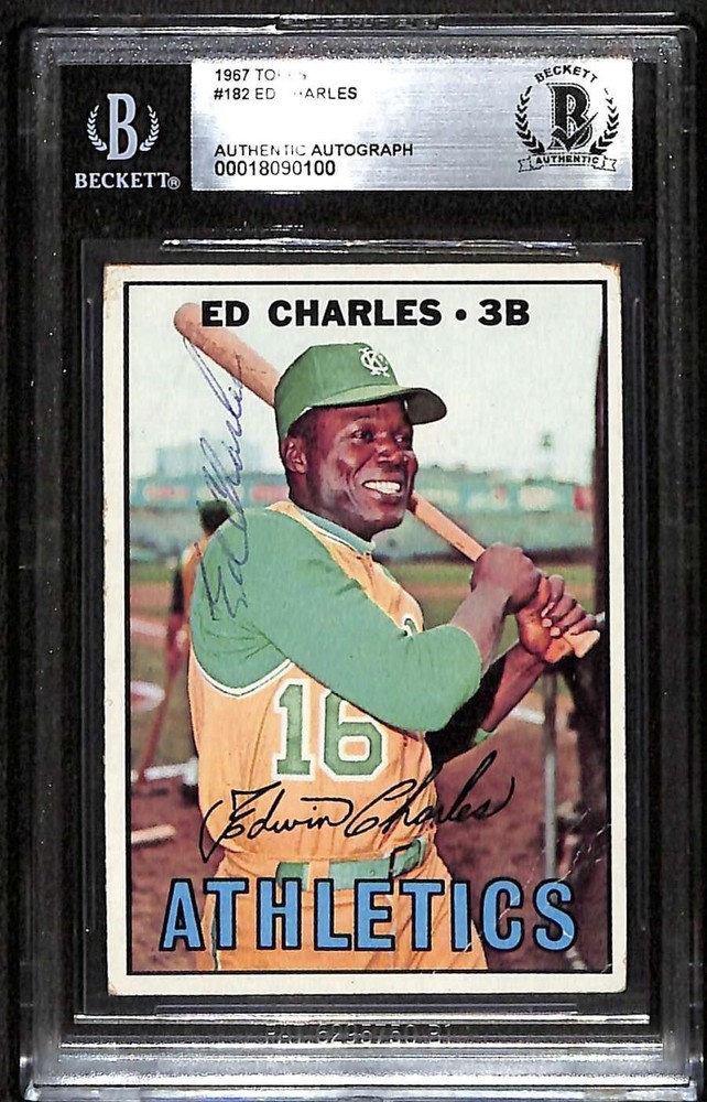 1967 Topps 182 Ed Charles  BGS Auto Autographed BAS Authentic C99983