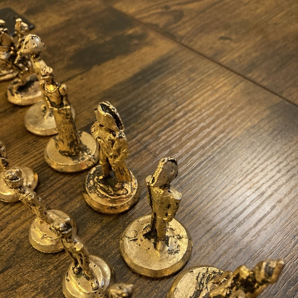 Masters Jack Scruby Napoleon Chess Set 24KT Gold Nickel Silver Plate See Details