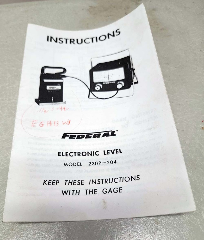 FEDERAL 230P-204 Electronic Level (Inv. 48204)